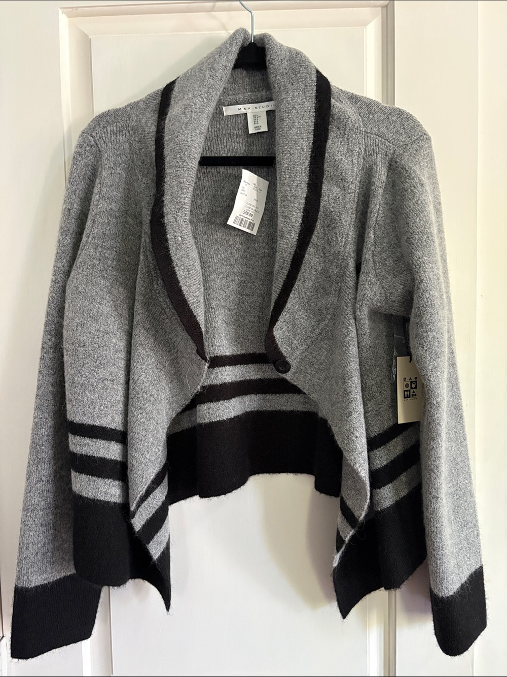Grey and black striped sweater